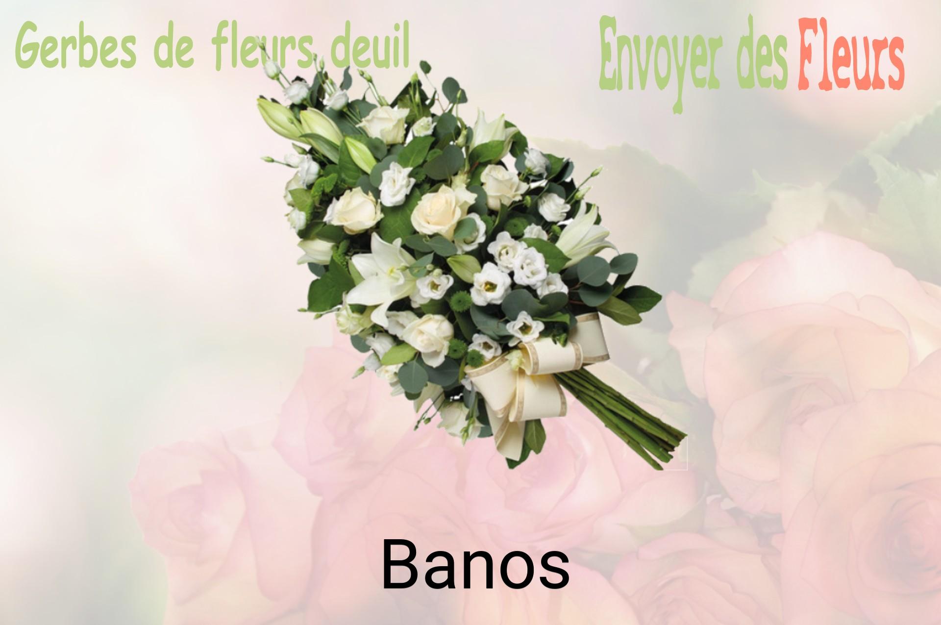 Gerbe de fleurs de deuil livrée à Banos